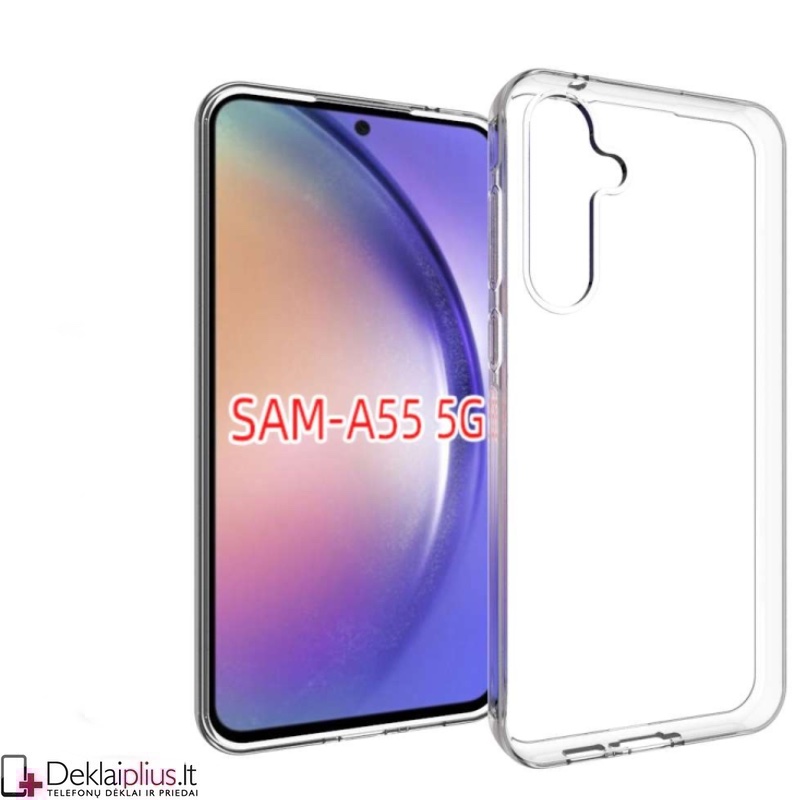 Silikoninis ploniausias,lengviausias dėklas - permatomas (Samsung A55 5G) Silikoninis ploniausias,lengviausias dėklas - permatomas (Samsung A55 5G)